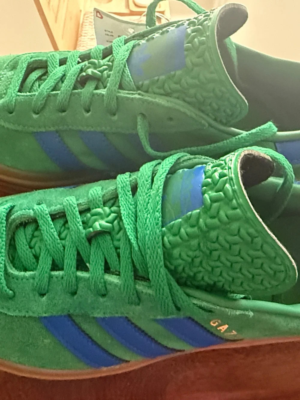 adidas Bright Green Sneakers with Blue Accents